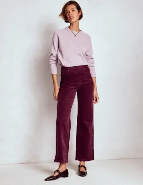 5-Pocket Cord Column Jeans-Burgundy Sporty Cut