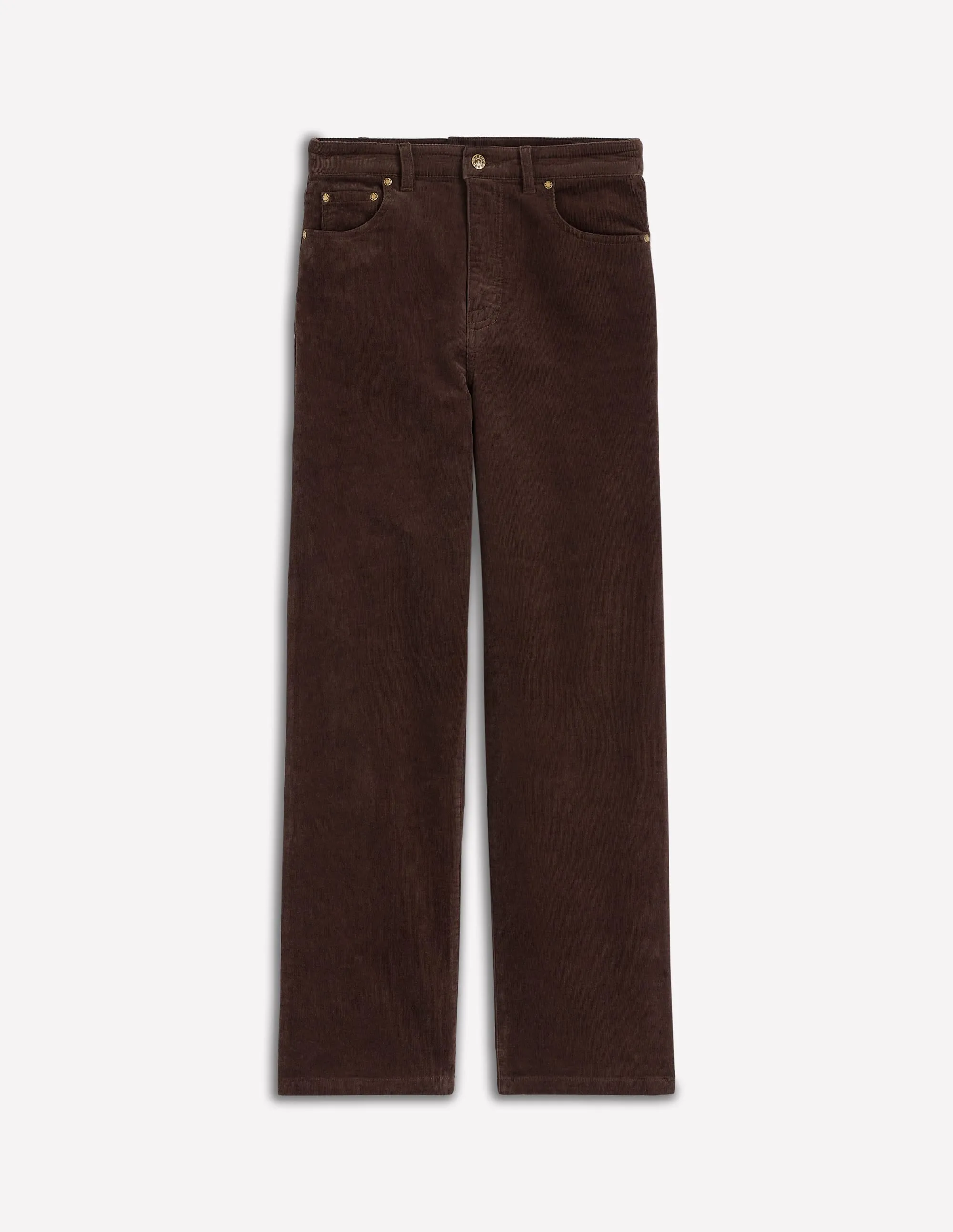 5-Pocket Cord Column Jeans-Espresso Commuter Fit Tear Resistant Weave