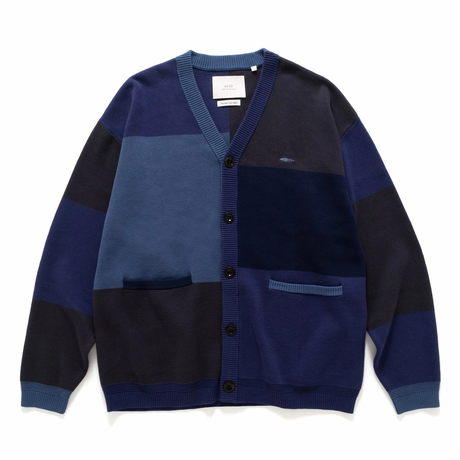 Fade Resistant Exterior (CD095) Colorblock Cardigan Low Bulk Design
