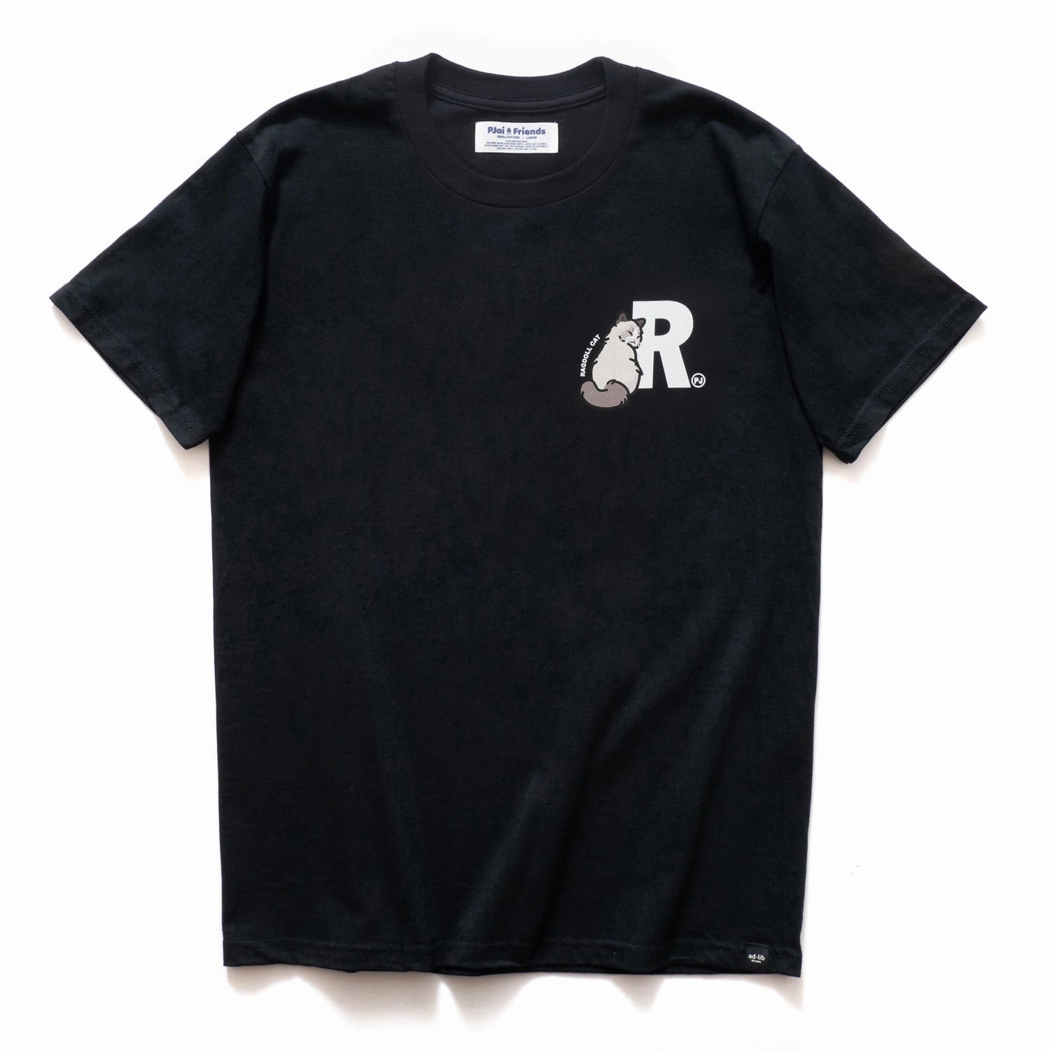(EMT069) Make Your Own Ragdoll Cat Graphic Tee Stretchable Weave Subtle Details