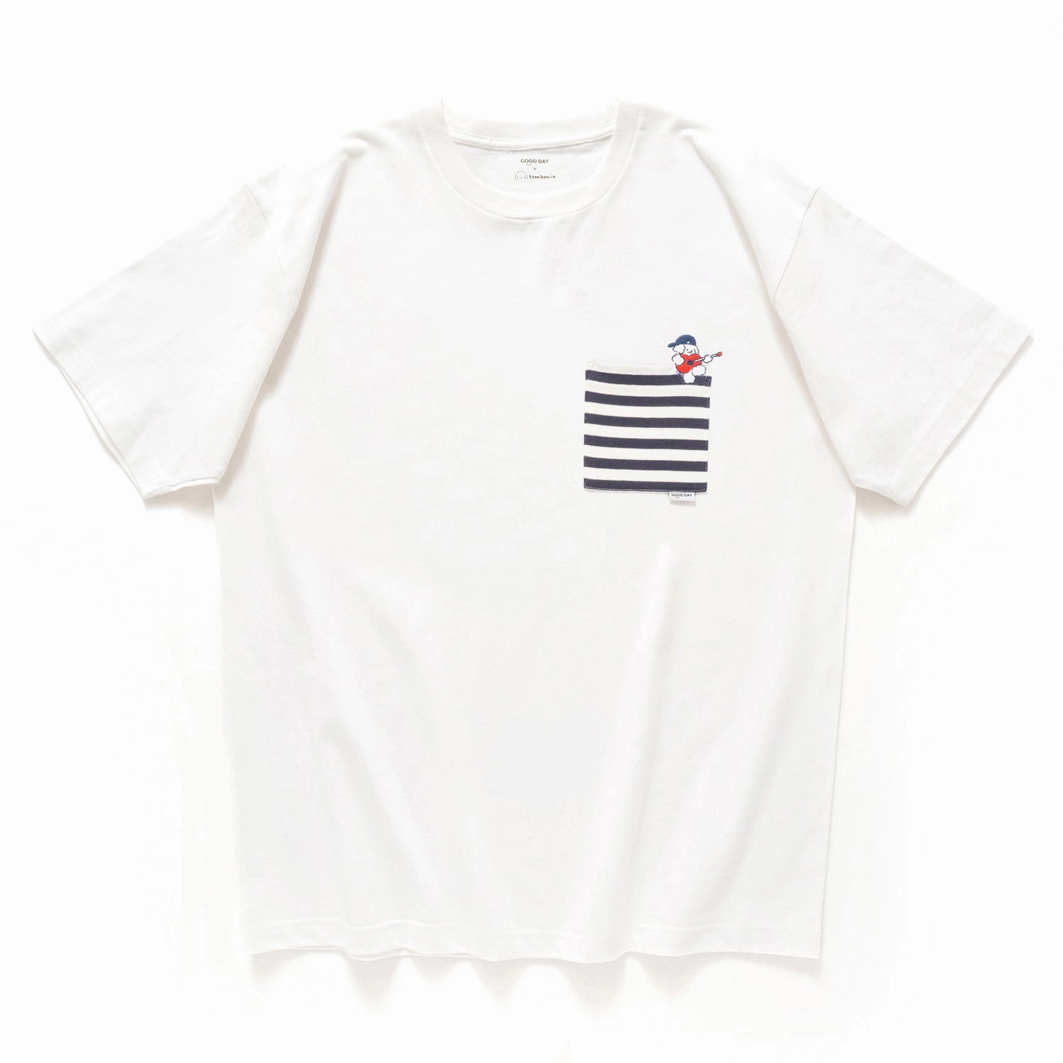 Loose Fit fade resistant color (EX592) Band Embroidery Pocket Tee