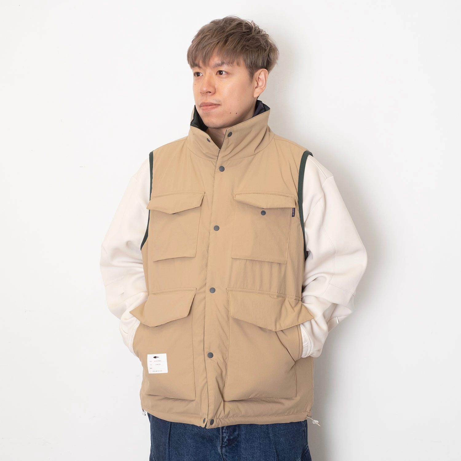 CompactFoldable Weather Fit (JK384) Reversible 3M Padding Vest Jacket Compact Storage