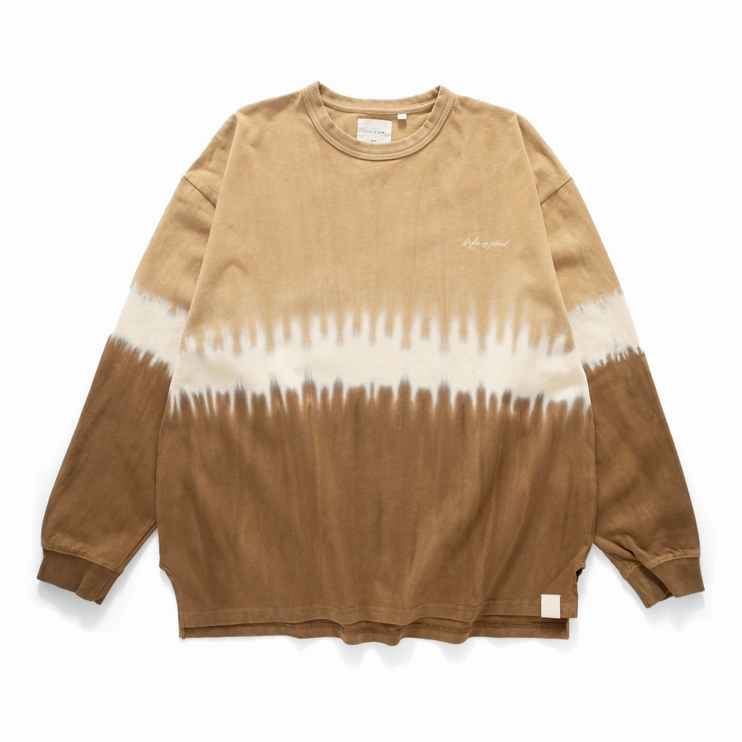 (TP1168) Tie Dye Long Sleeve Tee Layered Shoulder Design