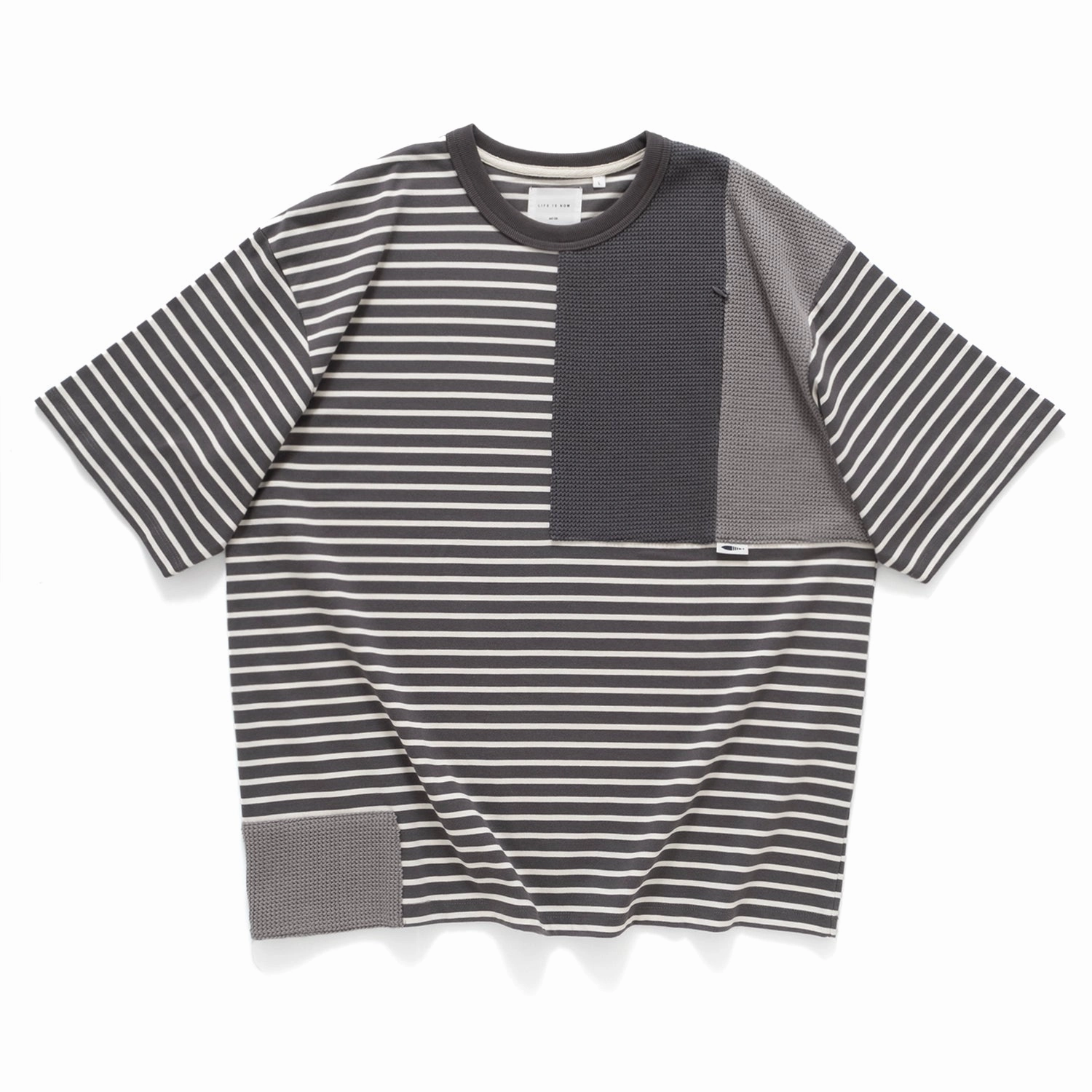 Elegant and Relaxed (TP1468) Stripe Patchwork Tee