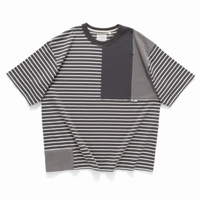 Elegant and Relaxed (TP1468) Stripe Patchwork Tee