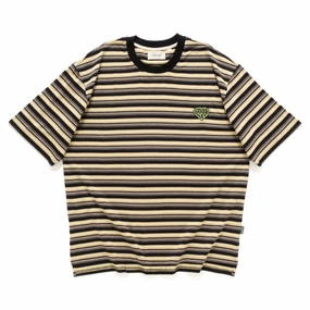 (TP1474) Embroidery Stripe Tee Collared formality