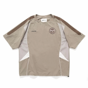(TP1577) Tech Patchwork Jersey Tee Layering Piece Laser Cut Edges
