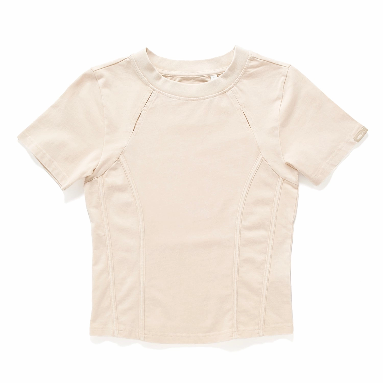 (TP1599) Washed Cropped Tee Drop Shoulder Design Smart Casual