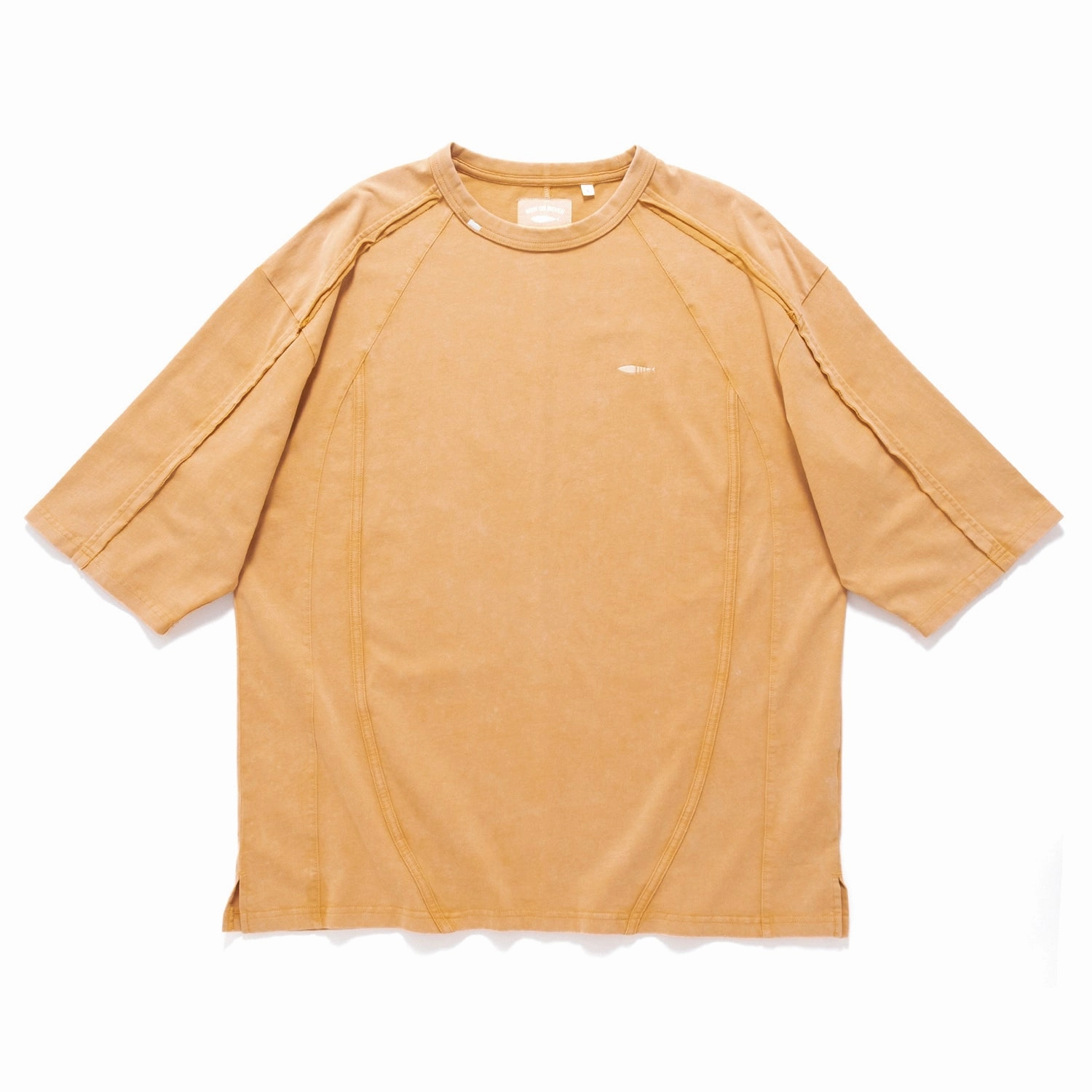 Classic Layering Relaxed and Easy (TP1620) Wash Raw Edge Cropped Sleeve Tee