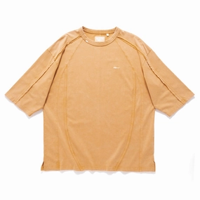 Classic Layering Relaxed and Easy (TP1620) Wash Raw Edge Cropped Sleeve Tee