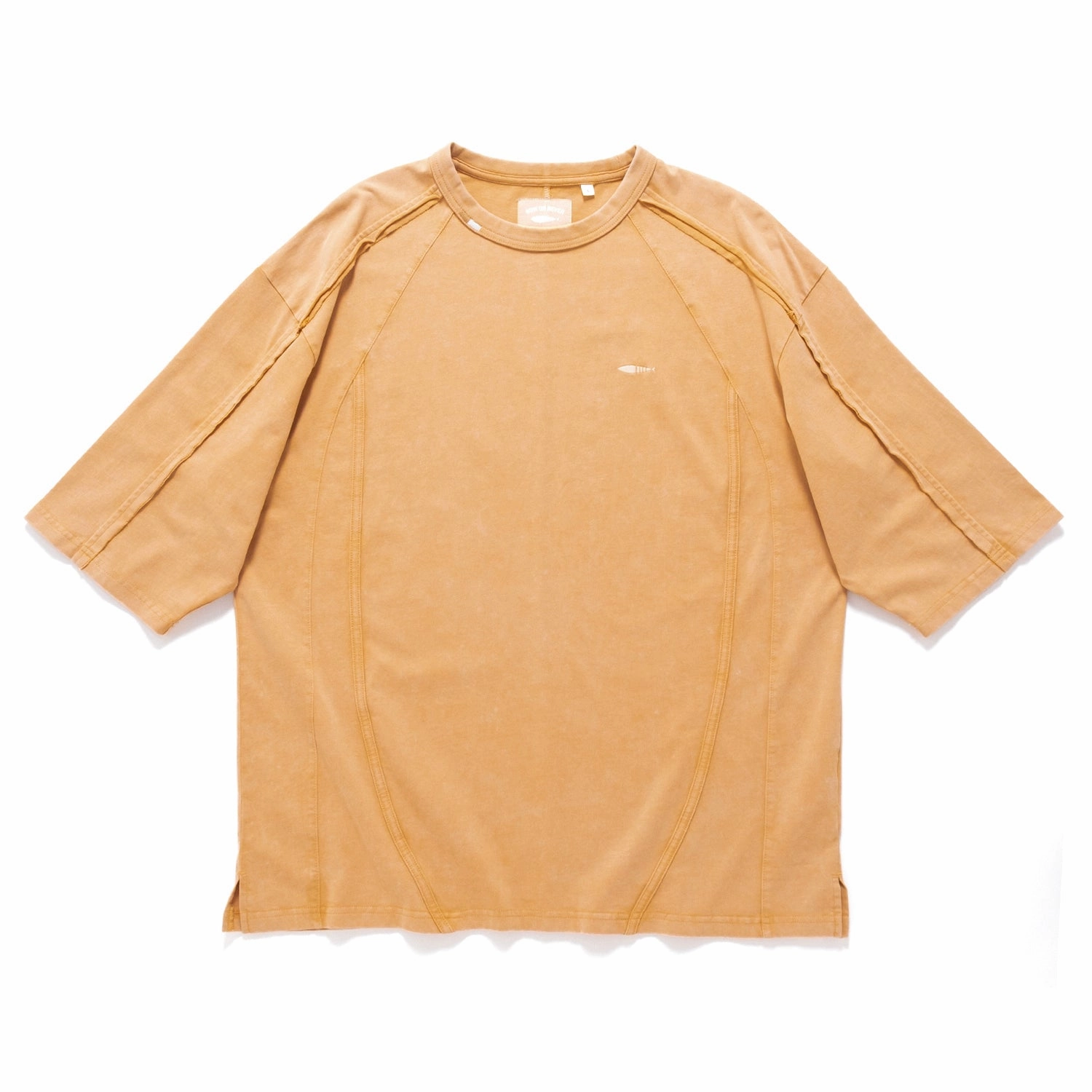 (TP1620) Wash Raw Edge Cropped Sleeve Tee discount offer