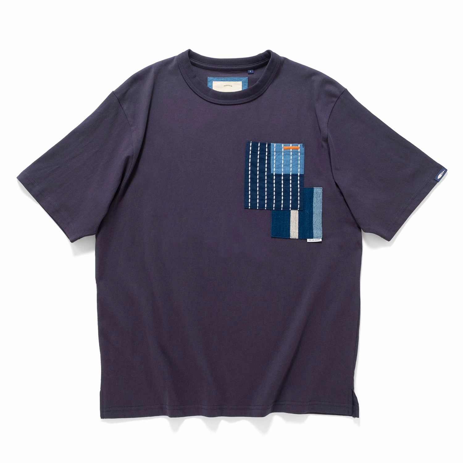(TP1637) Sashiko Pocket Tee Anti Pilling Finish