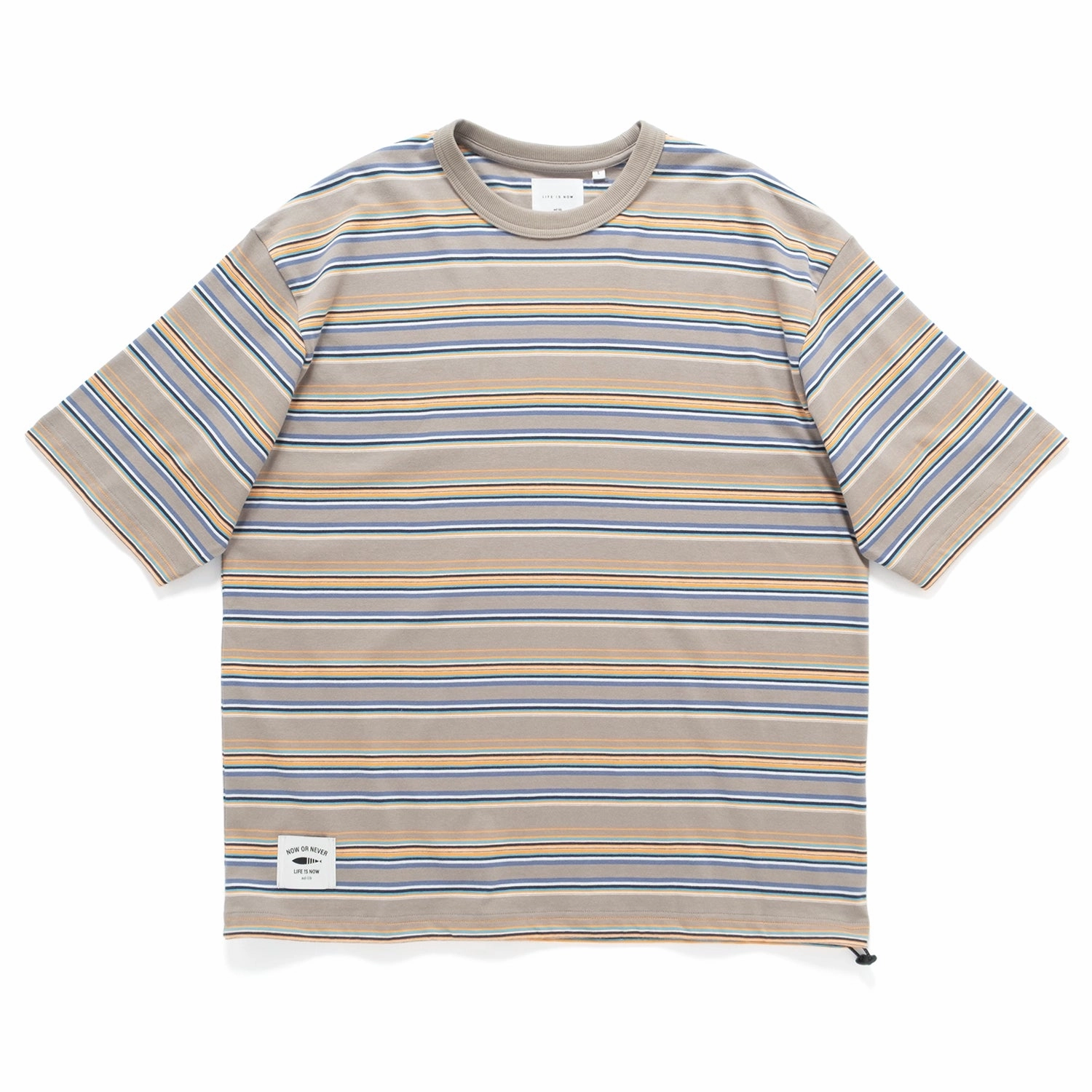 (TP1663) Stripes Drawstring Tee Vegan Bright Color