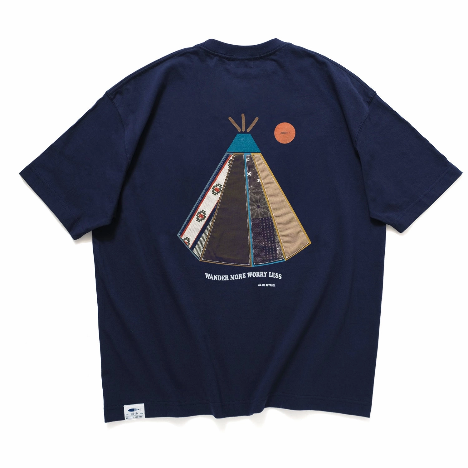 (ZT1028) Tent Graphic Patchwork Pocket Tee Garment Dyed Finish