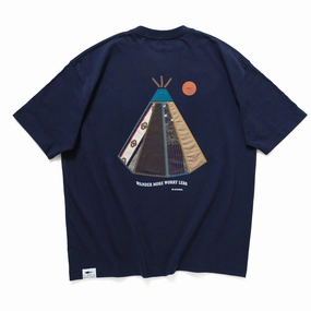 Comfortable And Versatile (ZT1028) Tent Graphic Patchwork Pocket Tee