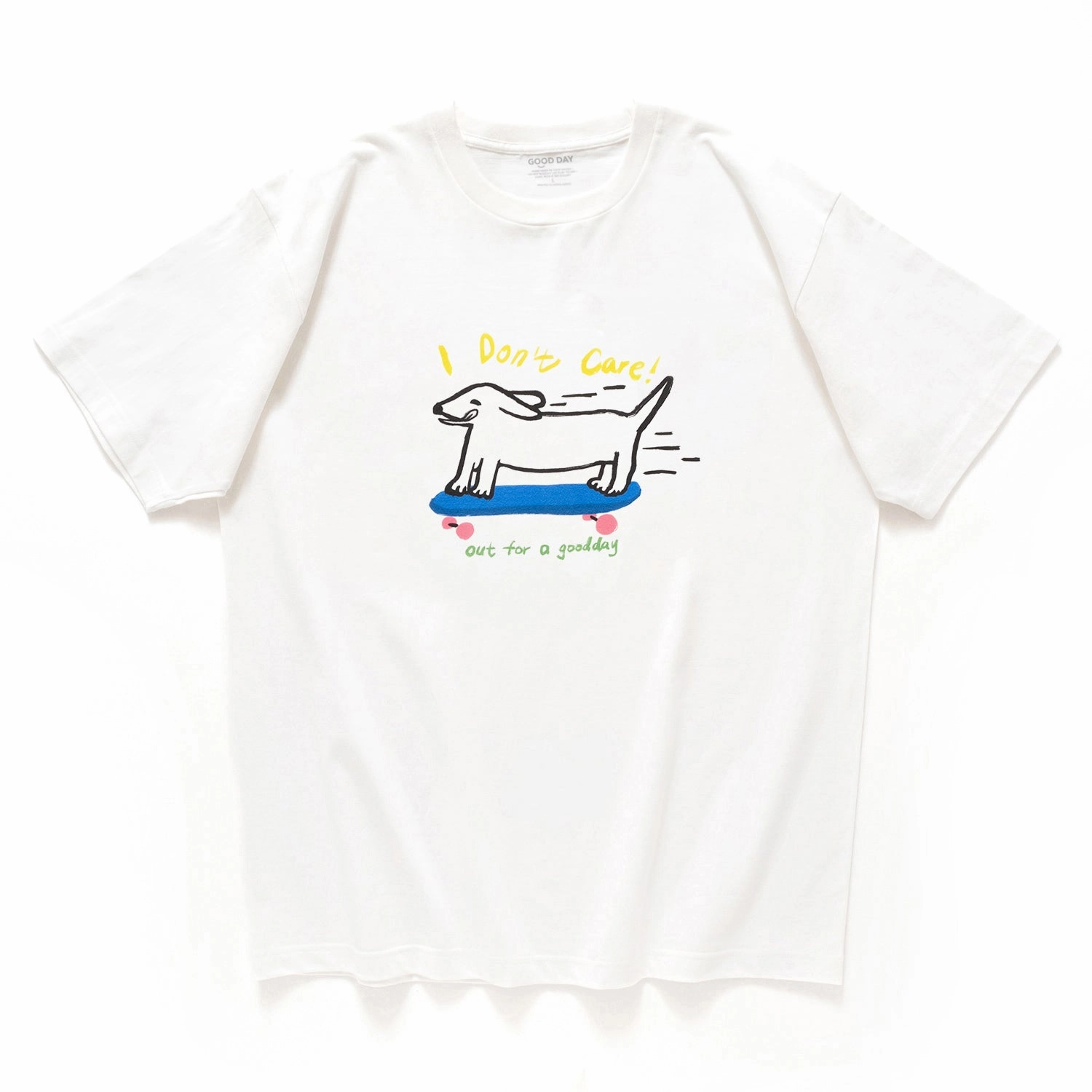 (ZT1115) Skateboard Dog Graphic Tee Reinforced Hems