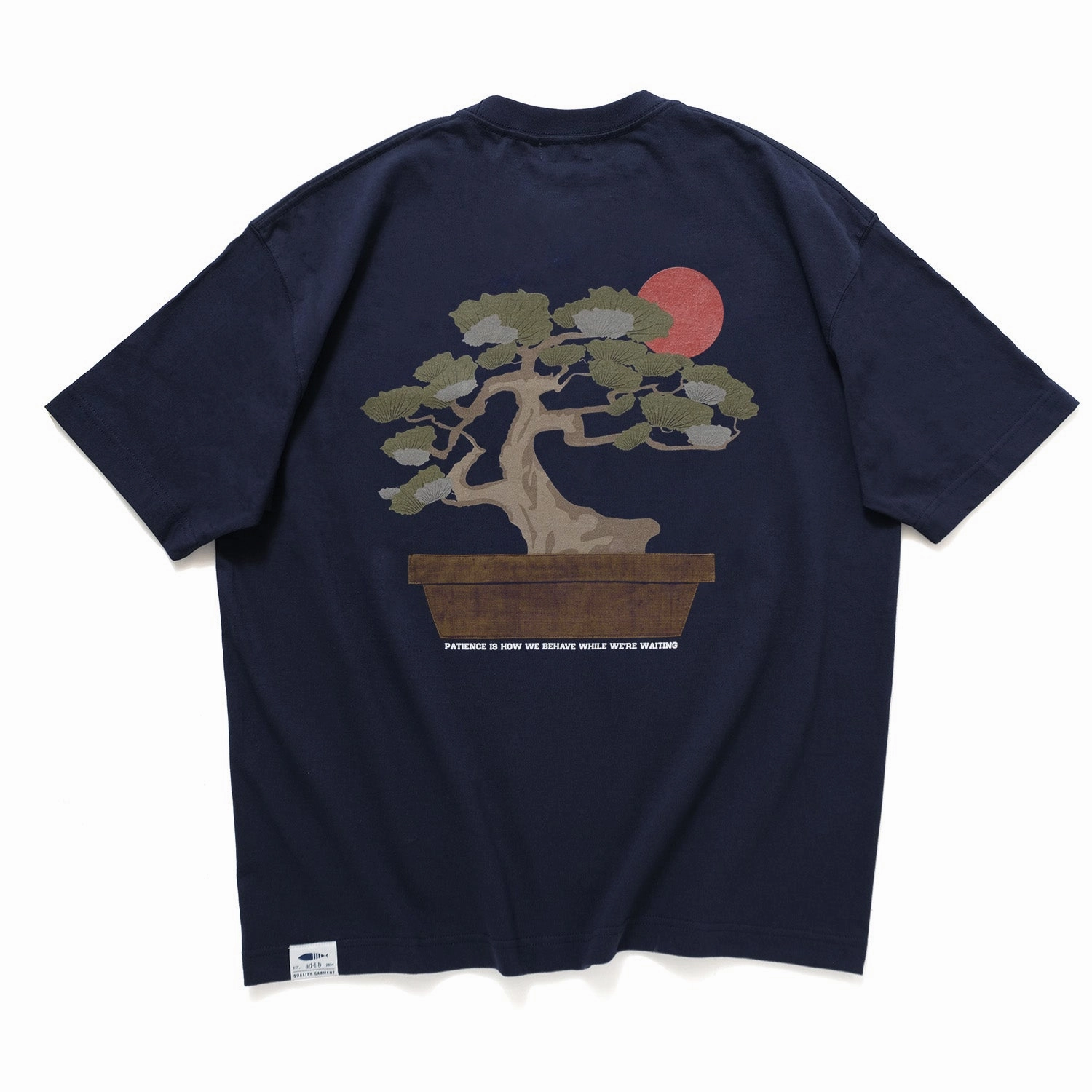 (ZT1158) Japanese Bonsai Patchwork Graphic Tee Fashion-Forward Comfy and Versatile