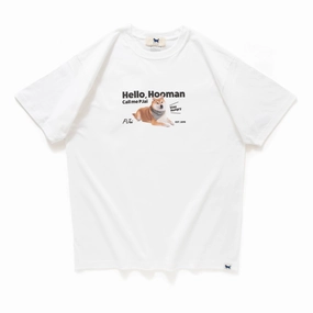 (ZT1190) Hello, Hooman PJai Photo Print Tee Loose fitting comfort Modern Style Trend