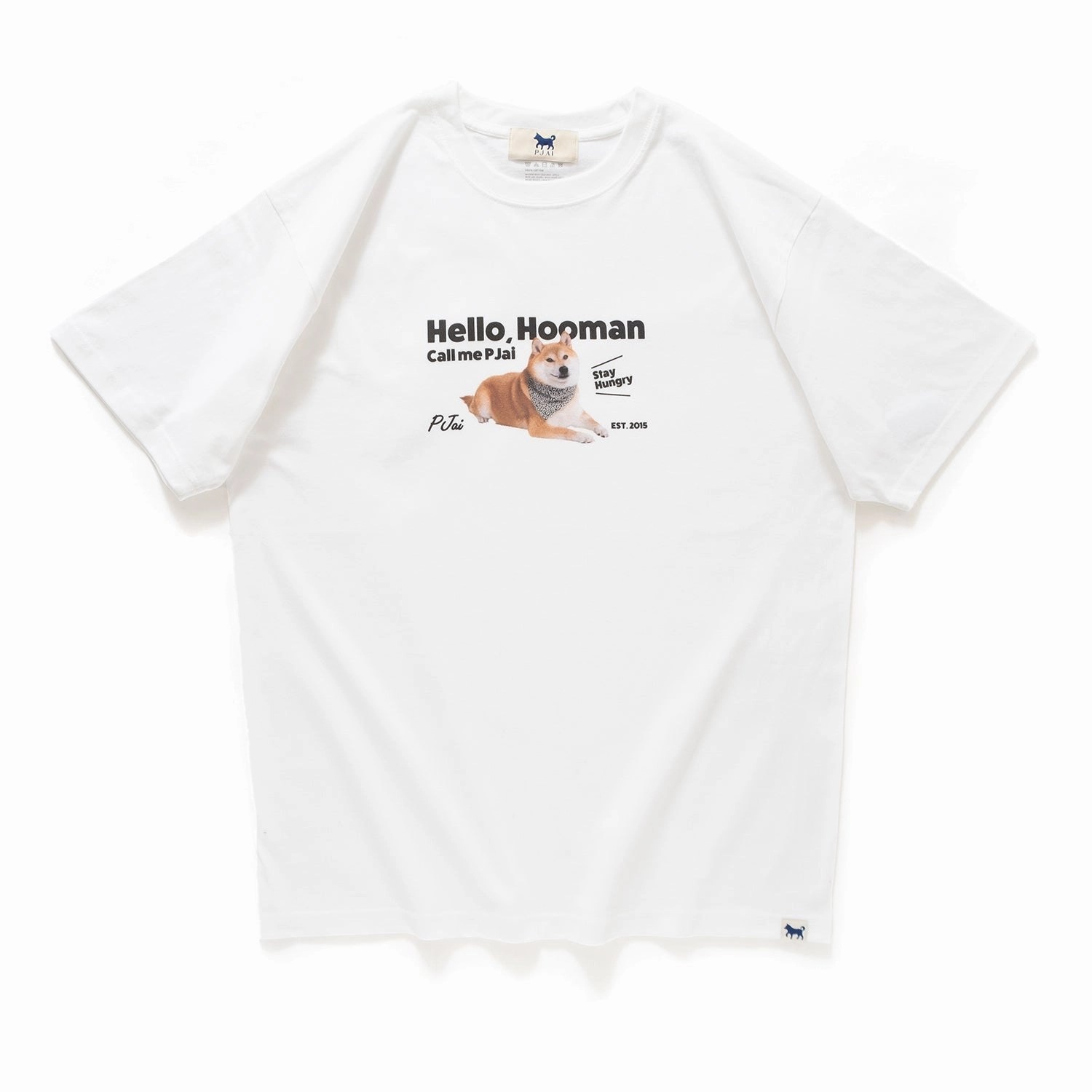 Flatlock stitching (ZT1190) Hello, Hooman PJai Photo Print Tee