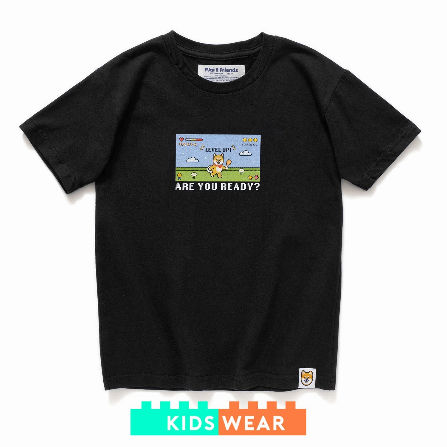 (ZT1226) Kids Pixel Game Graphic Tee Modern Layering