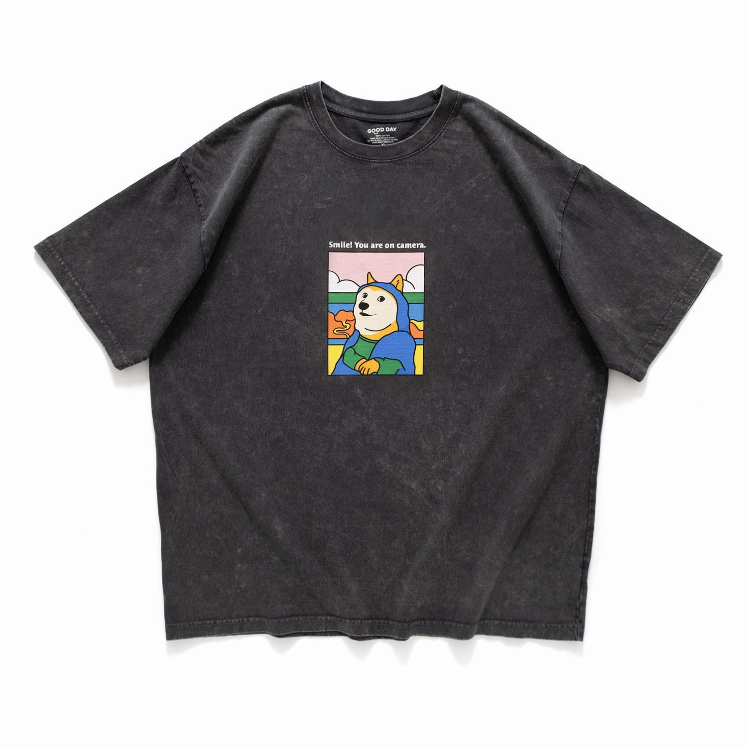 (ZT1234) Smile! Shiba Graphic Tee Stylish Design Fresh Trend