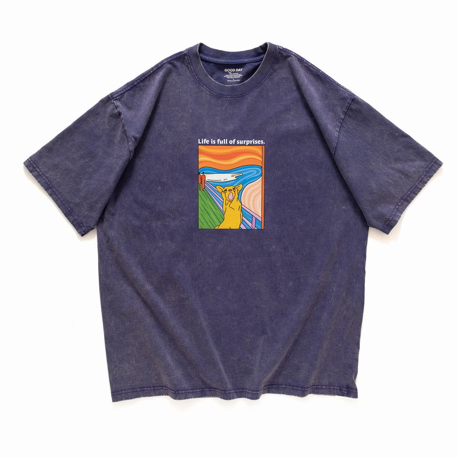 (ZT1235) Life Is... Chiwawa Graphic Tee Versatile Fit Vintage authenticity