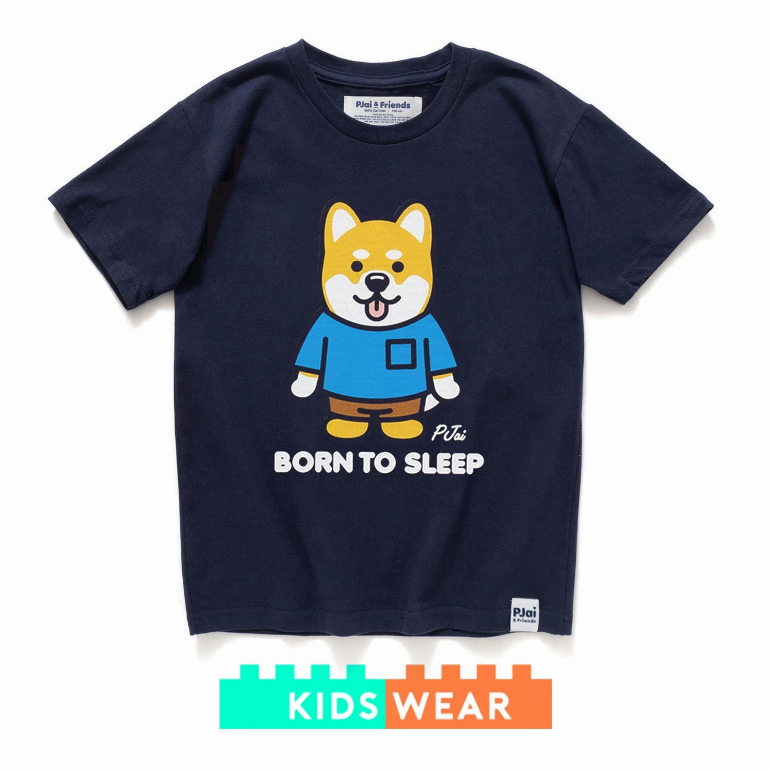 (ZT1300) Kids PJai in Blue Graphic Tee monochromatic loose but not baggy