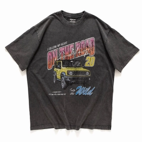 (ZT1307) On The Road Jeep Graphic Tee Preppy