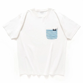 (ZT1389) Otter Graphic Embroidery Pocket Tee Feminine Touch QuickDry