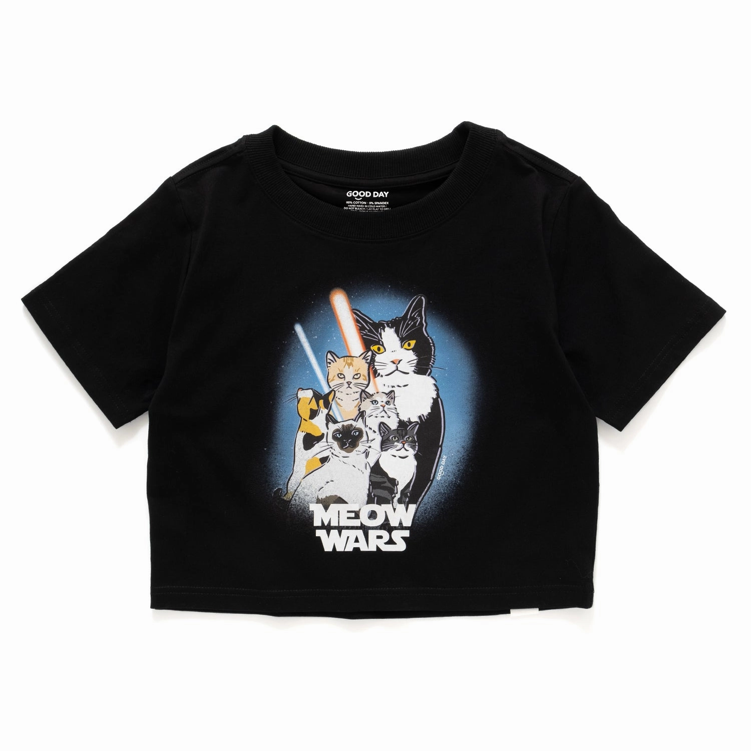 (ZT1408) MEOW WARS Graphic Cropped Tee Lightweight Layer Oversized Cut