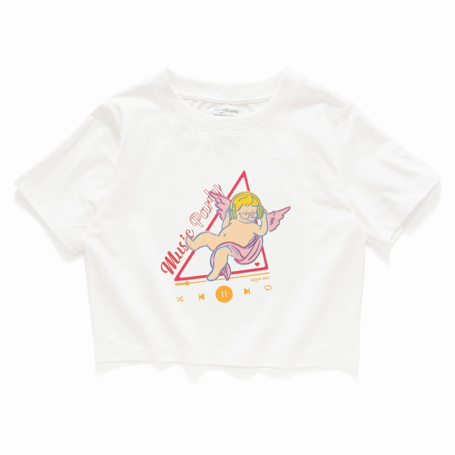 Picnic (ZT1419) Music Angel Graphic Cropped Tee