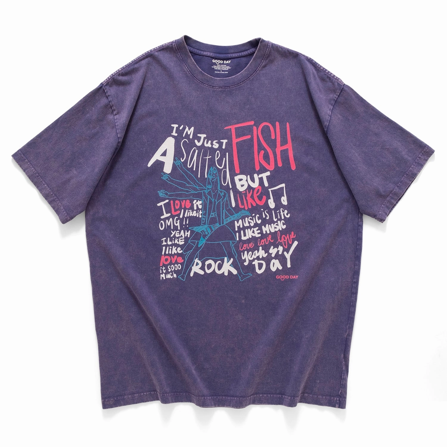 Oversized Silhouette (ZT1430) "I'm Not Just A Salted Fish" Graphic Tee