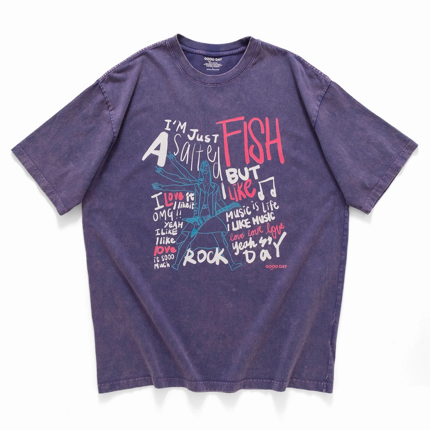 (ZT1430) "I'm Not Just A Salted Fish" Graphic Tee Classic Layer Stylish Layering