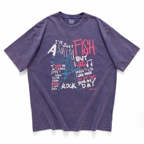 (ZT1430) "I'm Not Just A Salted Fish" Graphic Tee Leisure Casual