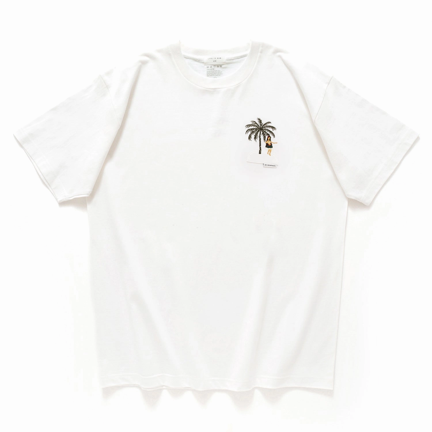 OdorResistantTechnology Festival wear (ZT1481) Hawaiian Girl Palm Tree Embroidery Tee