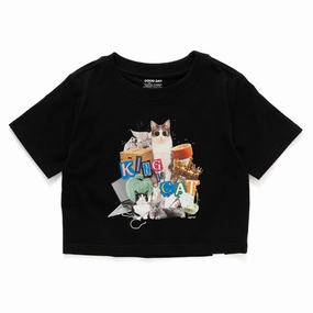 Light Comfort Floral freshness (ZT1484) King is Cat Graphic Cropped Tee