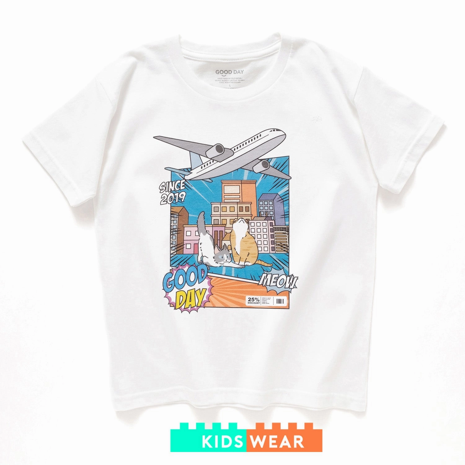 (ZT1538) Kids Purrrfect View Graphic Tee Timeless and Chic All-day Comfort