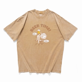 Everyday Look Wear (ZT1624) Sloth Beer Graphic Washed Tee