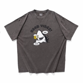Micro Perforation Cool Comfort (ZT1625) Shark Beer Graphic Washed Tee