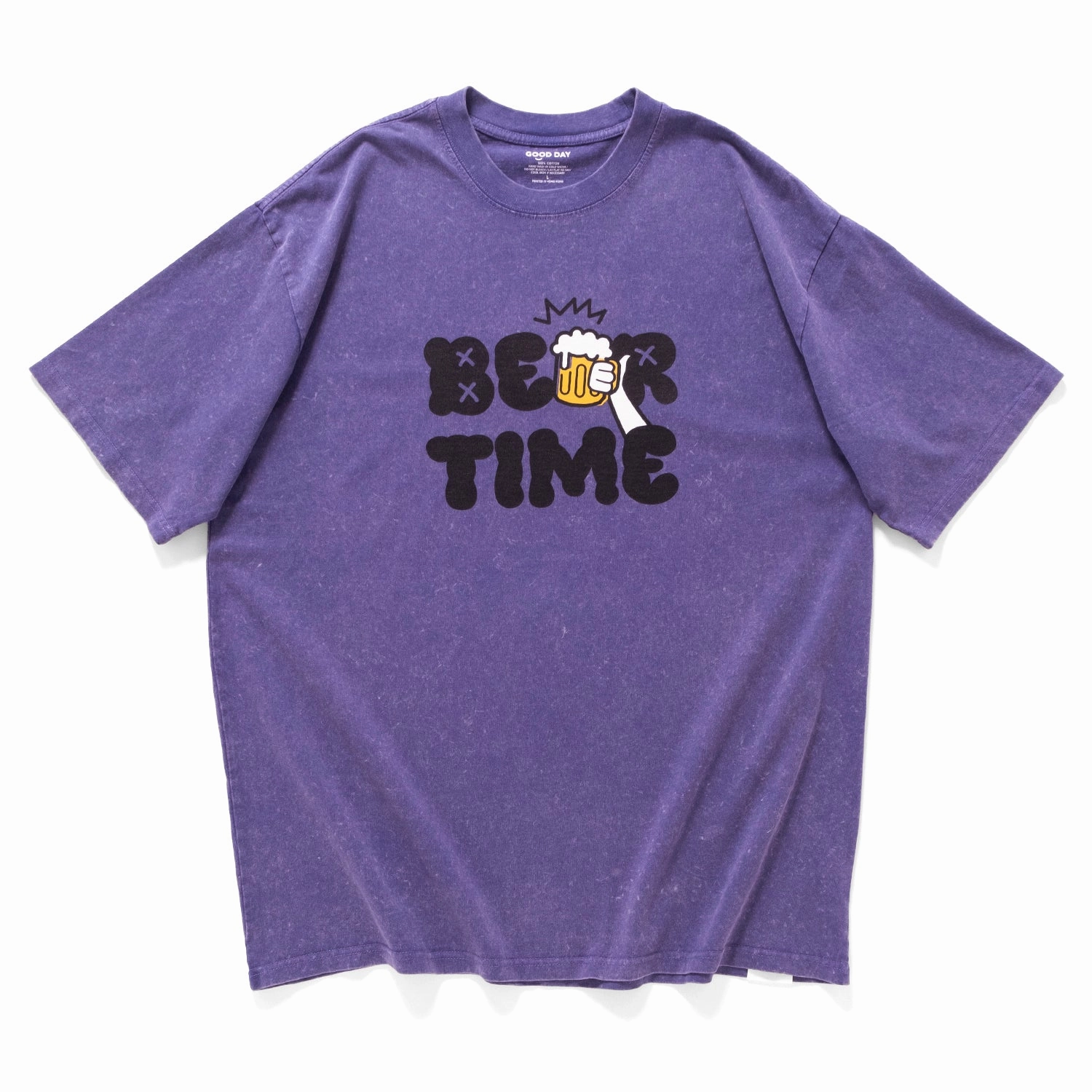 Perfect for Travel Simple and Cozy (ZT1626) Beer Time Graphic Washed Tee