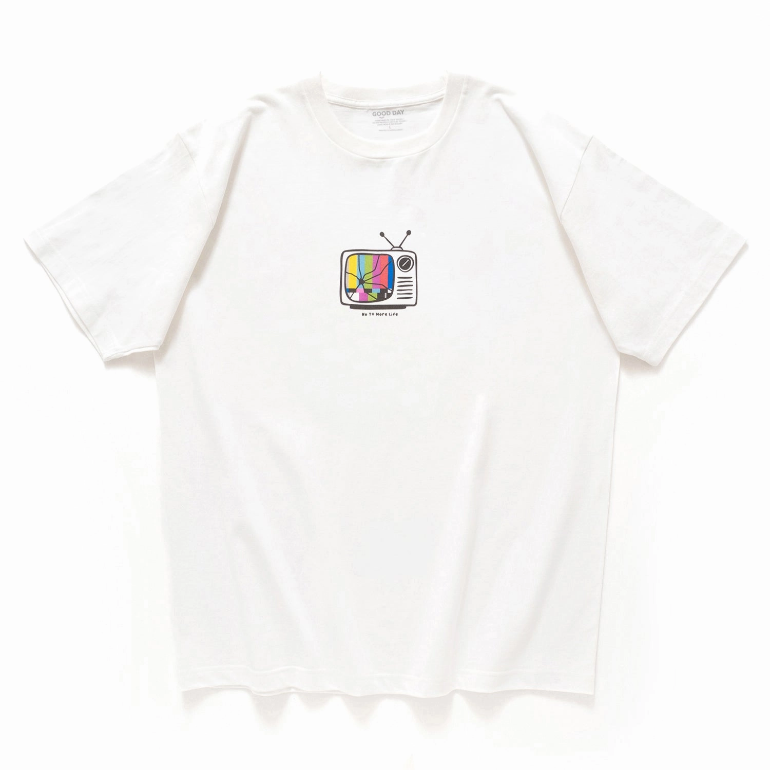 (ZT1631) No TV More Life Graphic Tee Layered Collar Streetwear Style