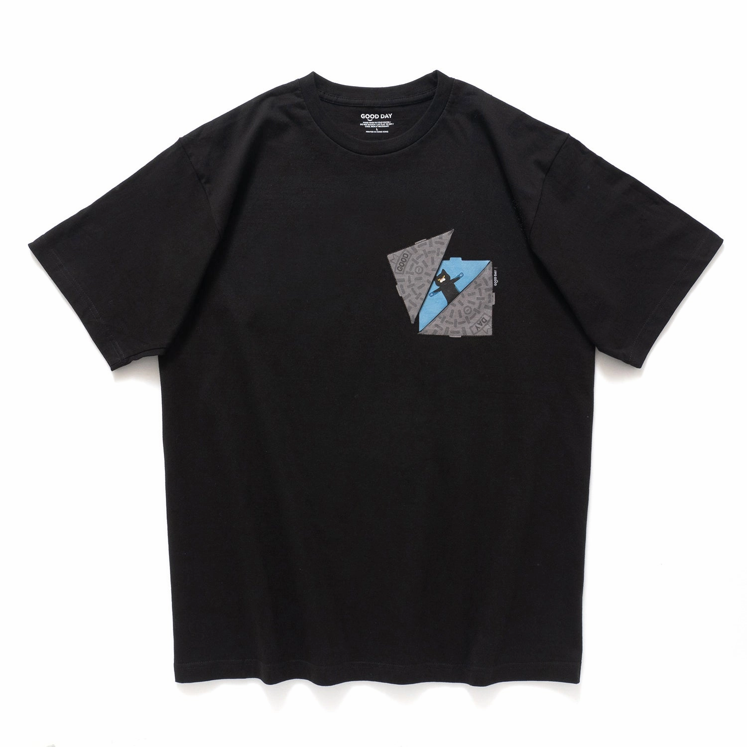(ZT1640) Drain Cover Graphic Patch Tee Daily Casual Layering Options