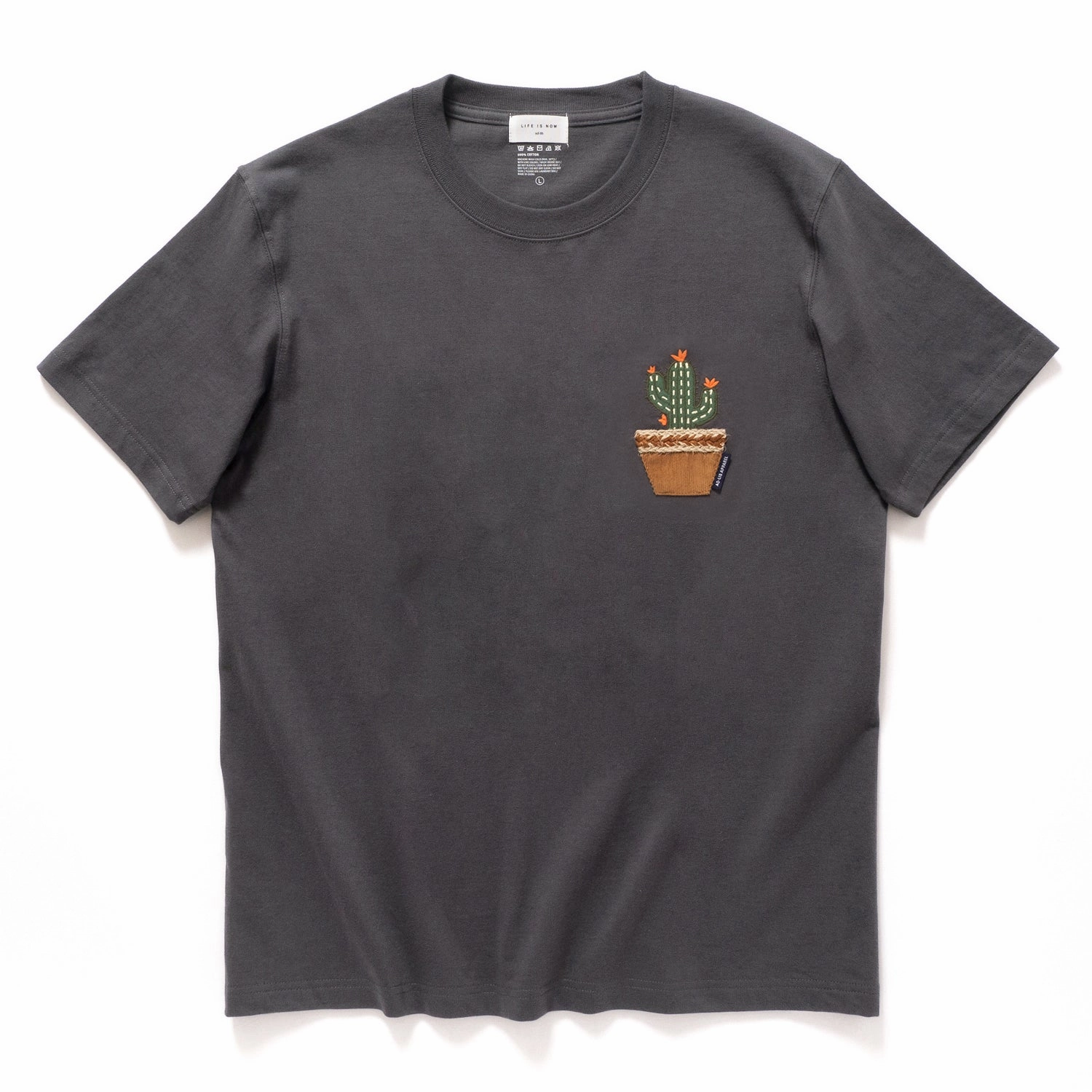 Cozy Layering (ZT1666) Cactus Embroidery Tee