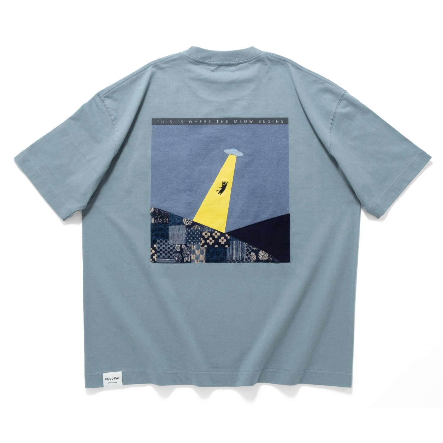 Timeless Fashion Easygoing Design (ZT1685) Meow Begins Patchwork Pocket Tee