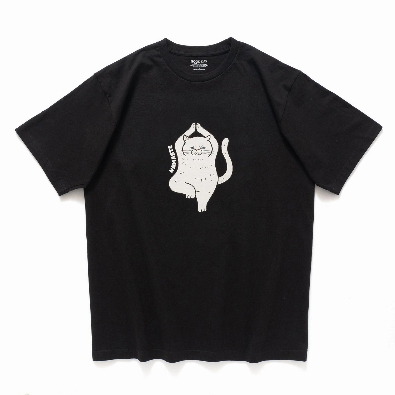 (ZT1730) Namaste Cat Graphic Tee Moisture Wicking Technology