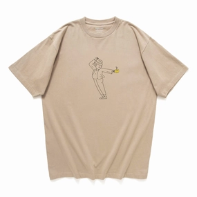 (ZT1758) Coffee With MJ Graphic Tee Durable Knit Structure