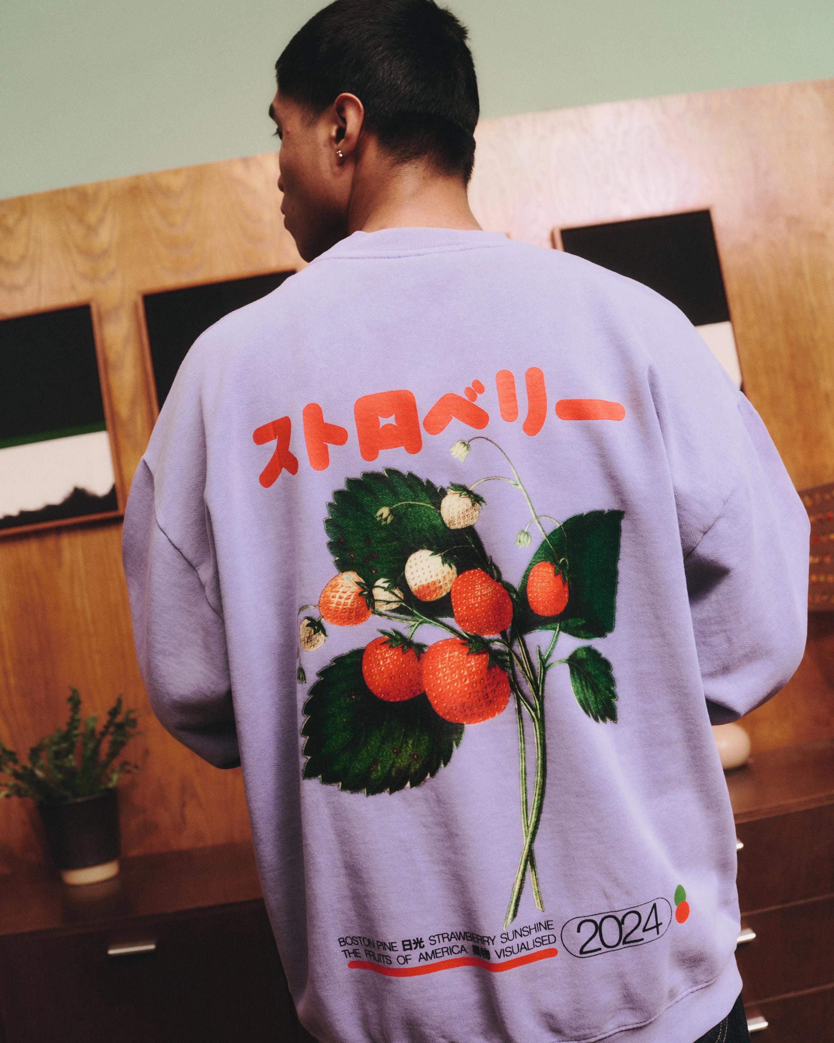 A Thousand Futures x GK 'Strawberry' Vintage Washed Sweater - Lilac Layered Knit Style