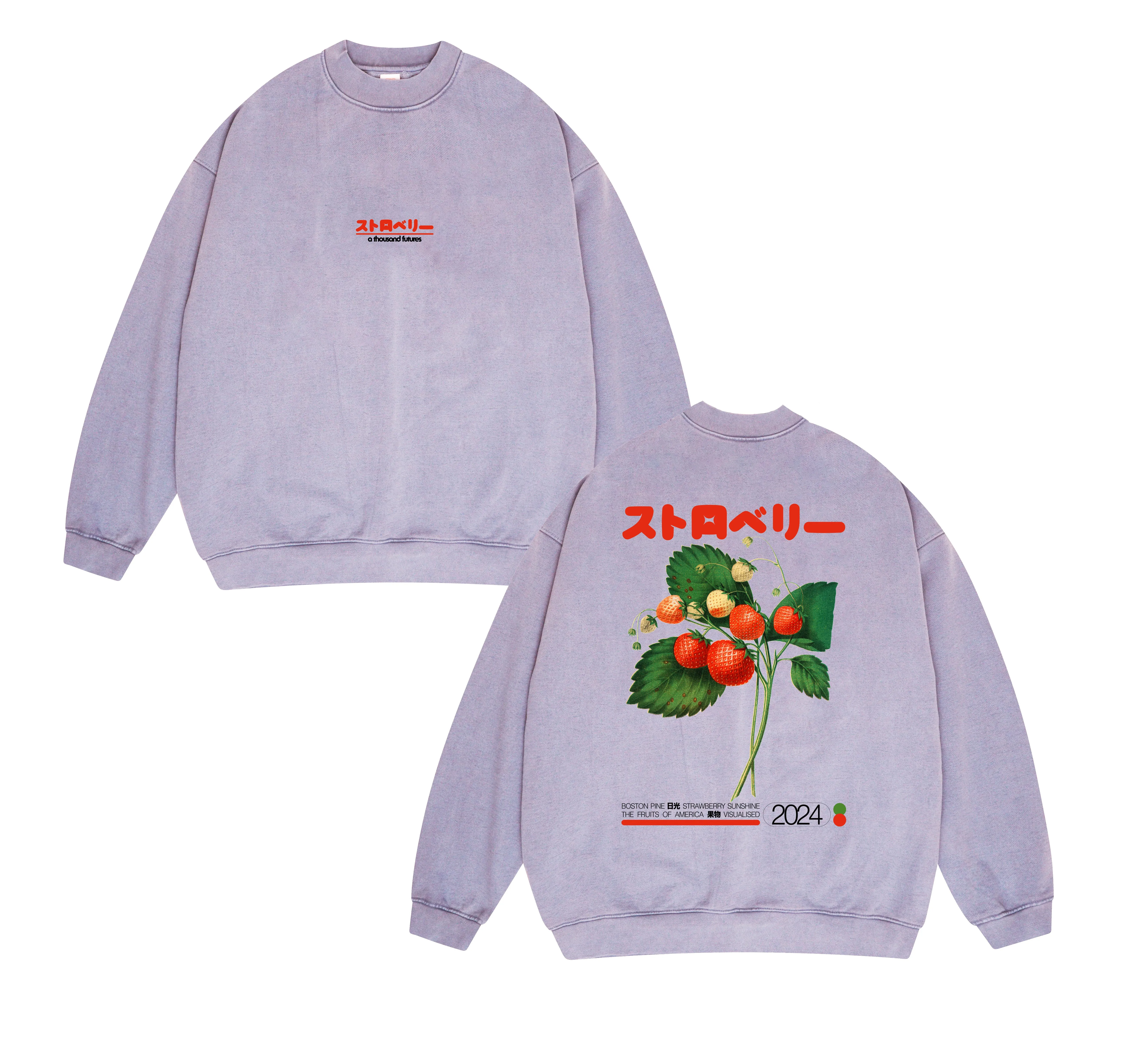 Comfort Choice A Thousand Futures x GK 'Strawberry' Vintage Washed Sweater - Lilac