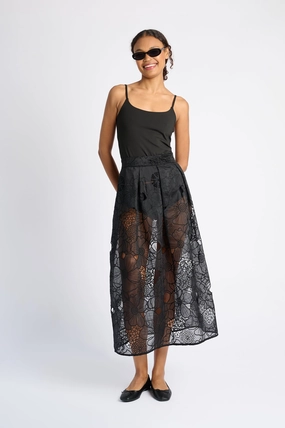 A Line Skirt in Embroidered Organza Craftsmanship Focus