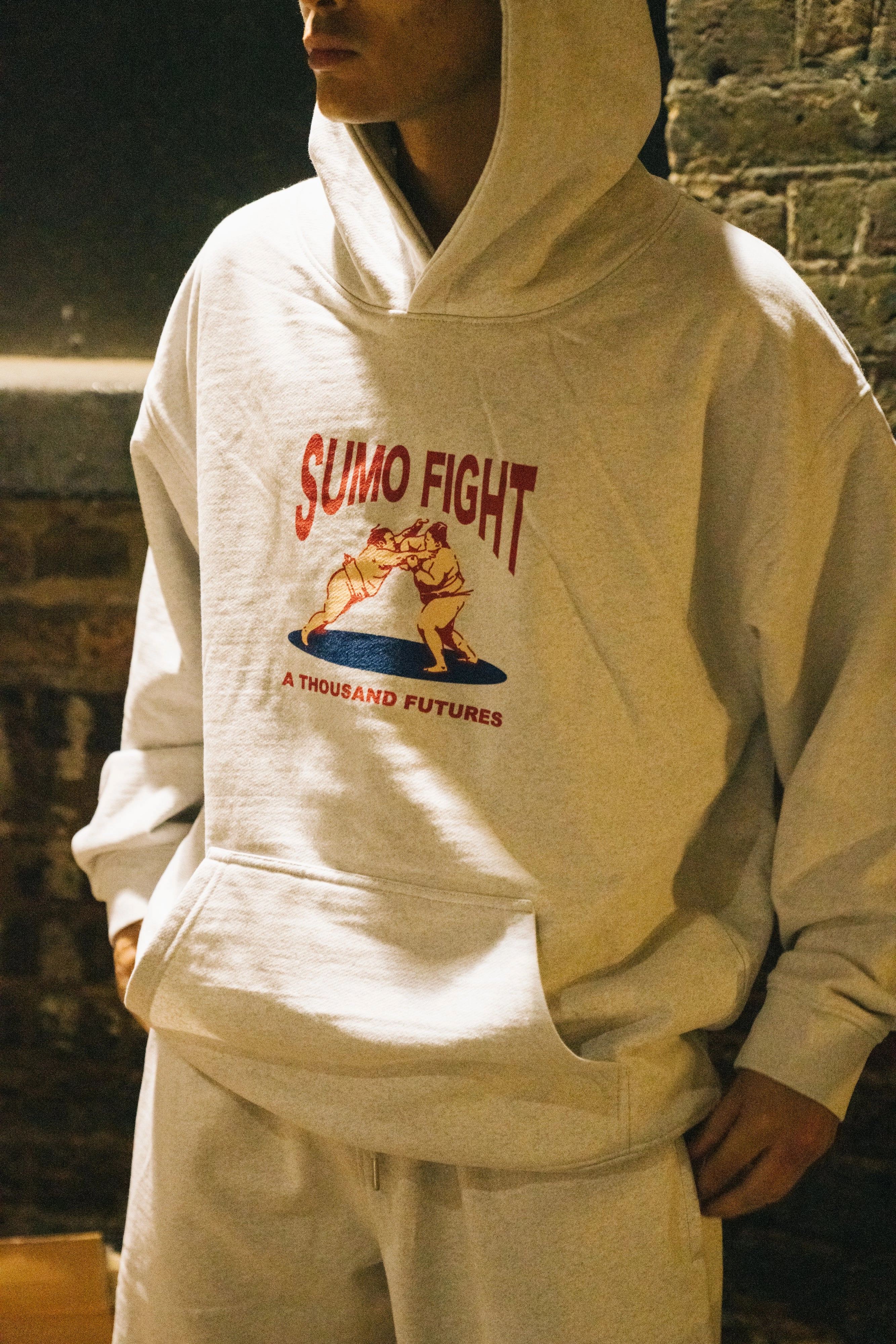 A Thousand Futures 'Sumo Fight' Hoodie - Ash Street Fit Style
